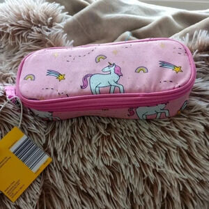 Pink unicorn horse kids girls makeup purse bag decor pencil case zipper pouch